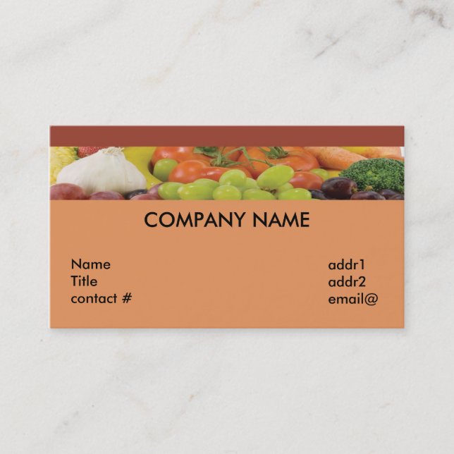 fruit and vegetable strip business card (Front)