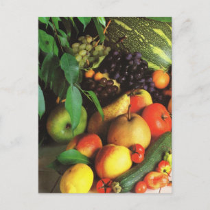 Fruit and vegetables, Autumnal harvest Postcard