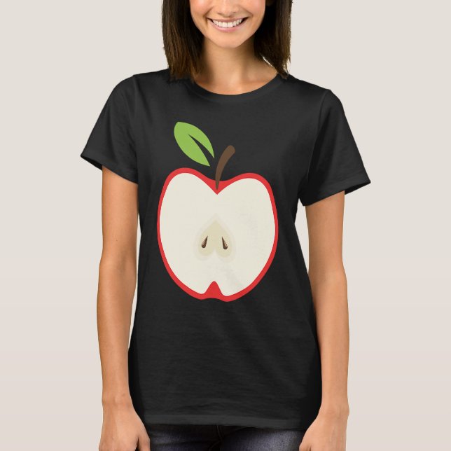 Fruit Apple Half Slice Trendy Halloween Fruits Cos T-Shirt (Front)