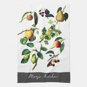 fruit art add your own text to custom  kitchen towel