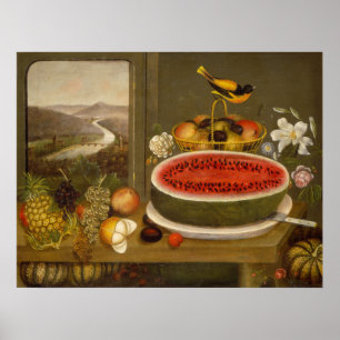Fruit & Baltimore Oriole - Poster d'art raffiné de