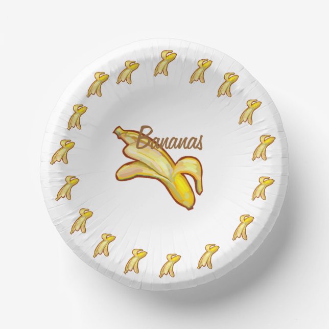 Fruit Bananas Banana Paper Plate (Front)