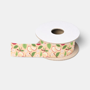 Fruit Basket Pattern Collection - Apples Satin Ribbon