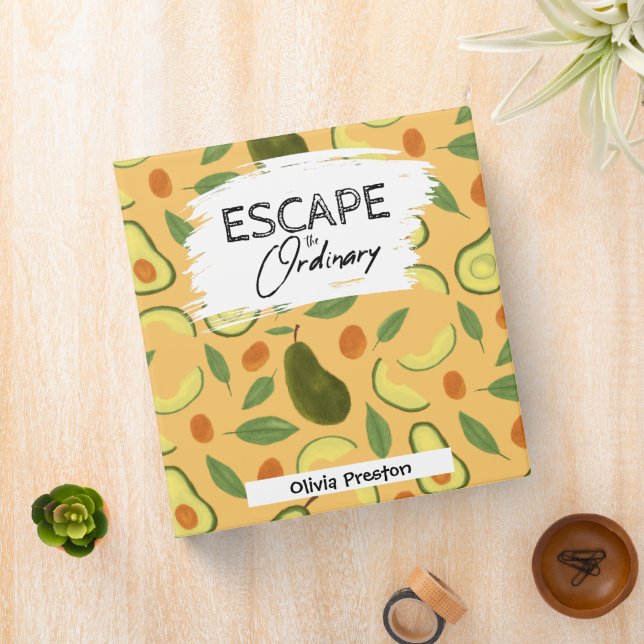 Fruit Basket Pattern Collection - Avocado Binder (In Situ)