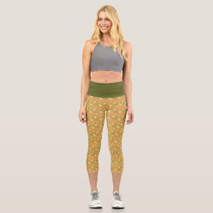 Fruit Basket Pattern Collection - Banana Capri Leggings