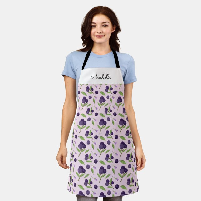 Fruit Basket Pattern Collection - Blueberries Apron (Worn)