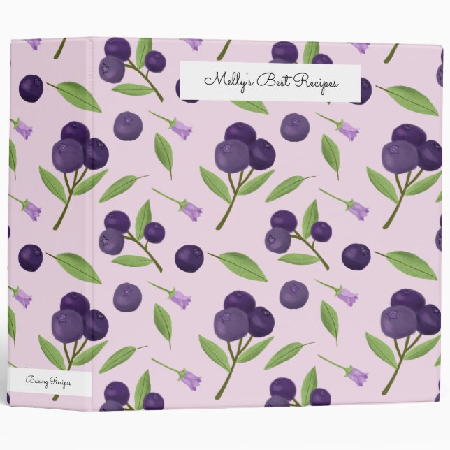 Fruit Basket Pattern Collection - Blueberries Binder (Front/Spine)