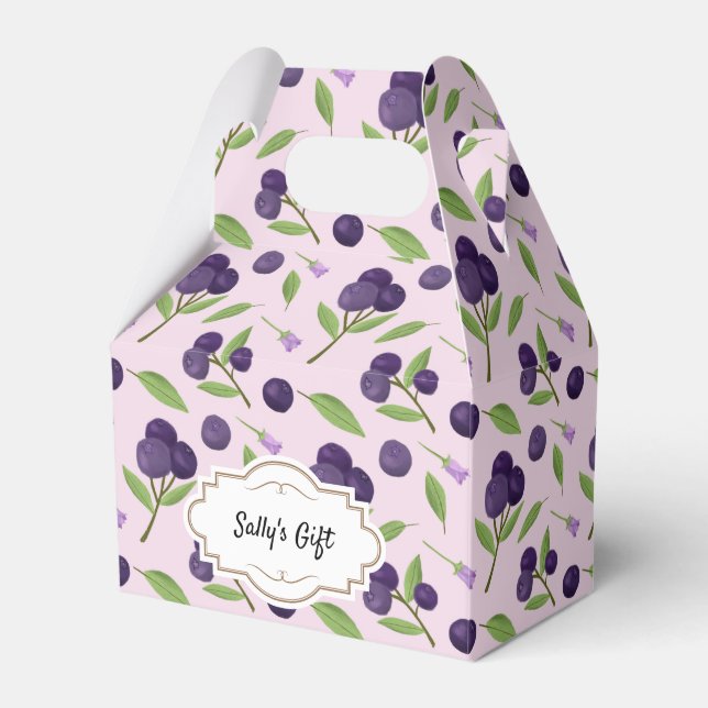 Fruit Basket Pattern Collection - Blueberries Favor Box (Front Side)