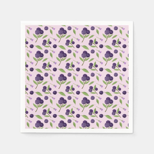 Fruit Basket Pattern Collection - Blueberries Napkin (Front)