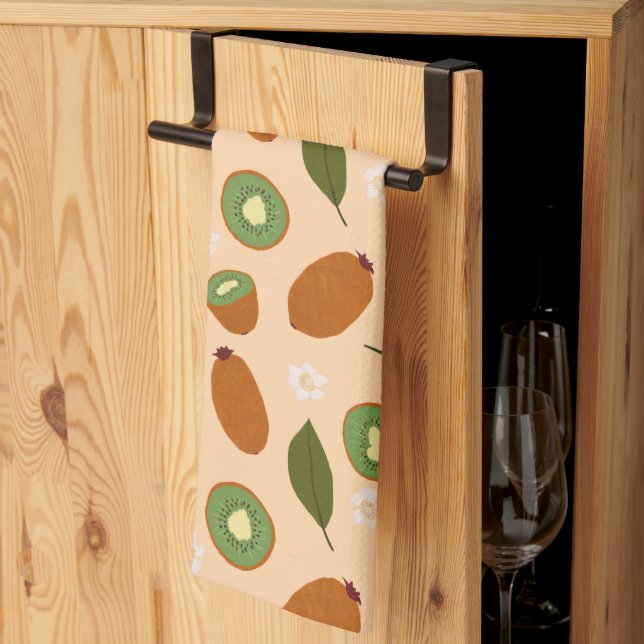 Fruit Basket Pattern Collection - Kiwi Kitchen Towel (Thirds Fold)