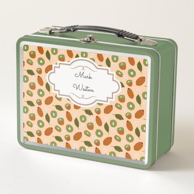 Fruit Basket Pattern Collection - Kiwi Metal Lunch Box (Front)