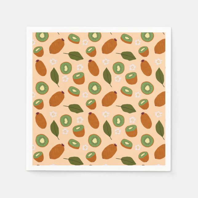 Fruit Basket Pattern Collection - Kiwi Napkin (Front)