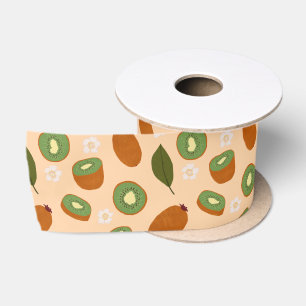 Fruit Basket Pattern Collection - Kiwi Satin Ribbon