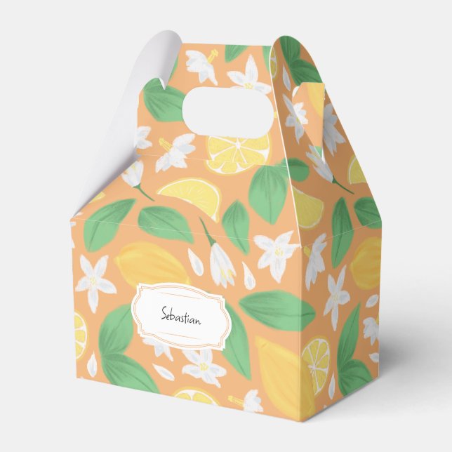 Fruit Basket Pattern Collection - Lemon Favor Box (Front Side)