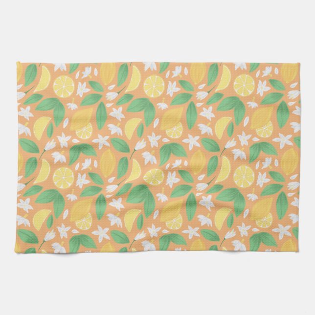 Fruit Basket Pattern Collection - Lemon Kitchen Towel (Horizontal)