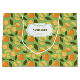 Fruit Basket Pattern Collection - Oranges Large Gift Bag