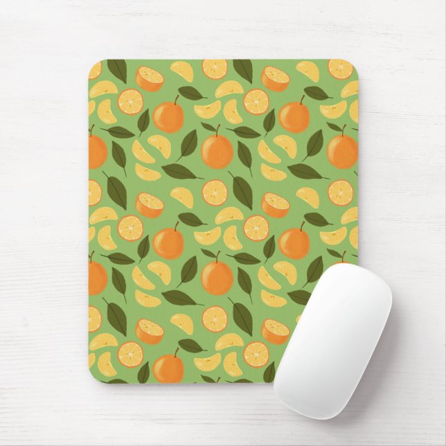 Fruit Basket Pattern Collection - Oranges Mouse Pad (With Mouse)