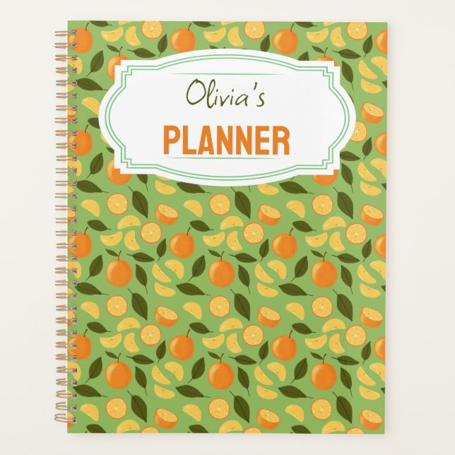 Fruit Basket Pattern Collection - Oranges Planner (Front)
