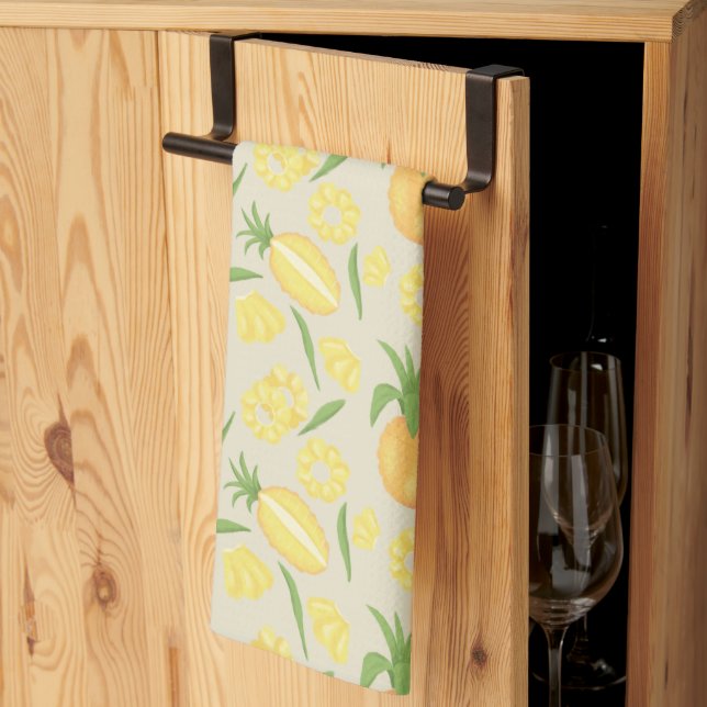 Fruit Basket Pattern Collection - Pineapples Kitchen Towel (Thirds Fold)