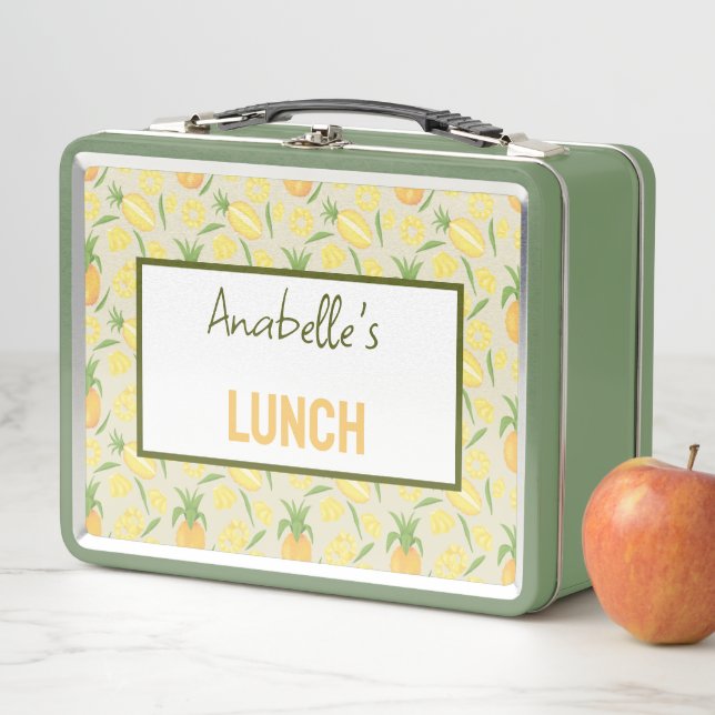 Fruit Basket Pattern Collection - Pineapples Metal Lunch Box (In Situ)