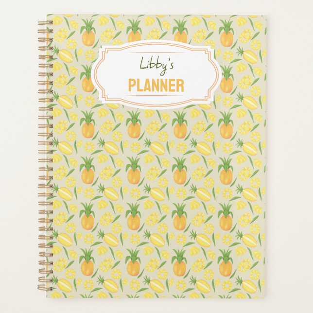Fruit Basket Pattern Collection - Pineapples Planner (Front)