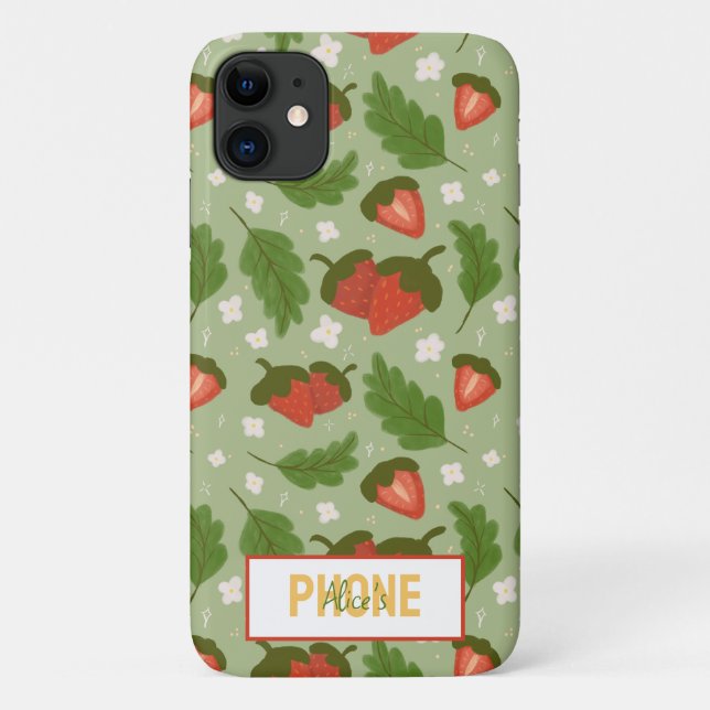 Fruit Basket Pattern Collection - Strawberries Case-Mate iPhone Case (Back)