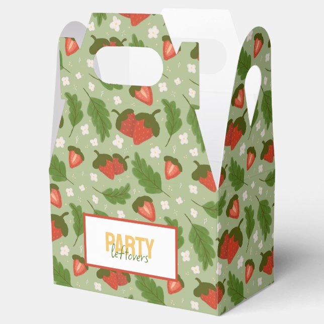 Fruit Basket Pattern Collection - Strawberries Favor Box (Opened)