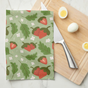Fruit Basket Pattern Collection - Strawberries Kitchen Towel