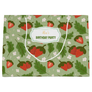 Fruit Basket Pattern Collection - Strawberries Large Gift Bag