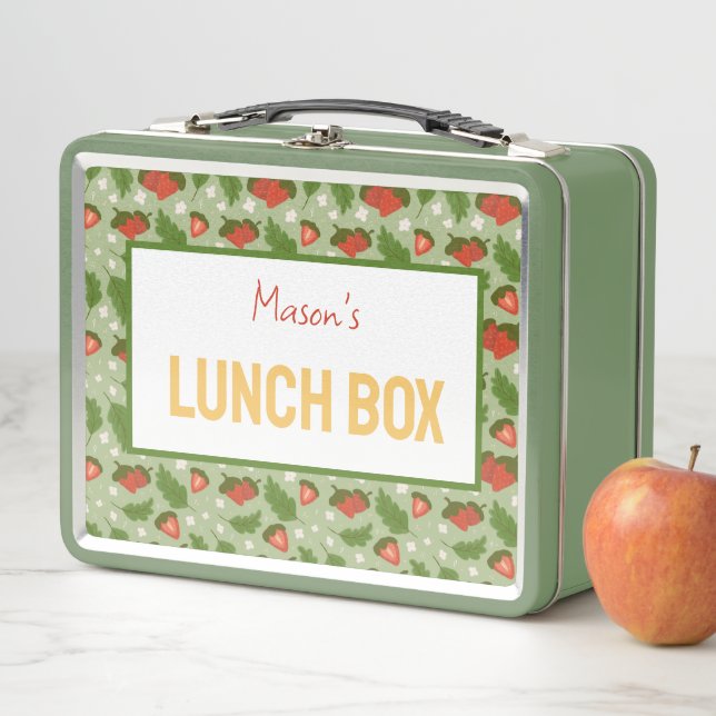 Fruit Basket Pattern Collection - Strawberries Metal Lunch Box (In Situ)
