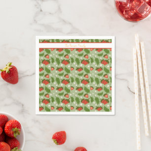 Fruit Basket Pattern Collection - Strawberries Napkin