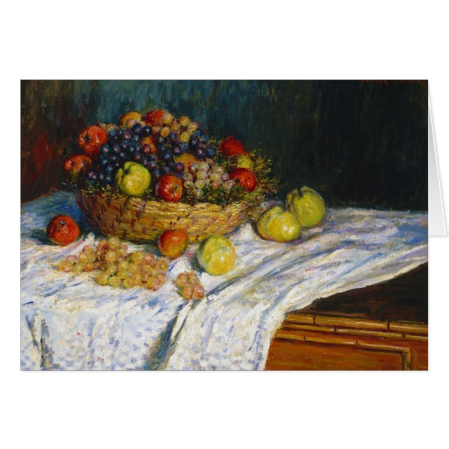 Fruit Basket with Apples and Grapes Claude Monet (Front Horizontal)