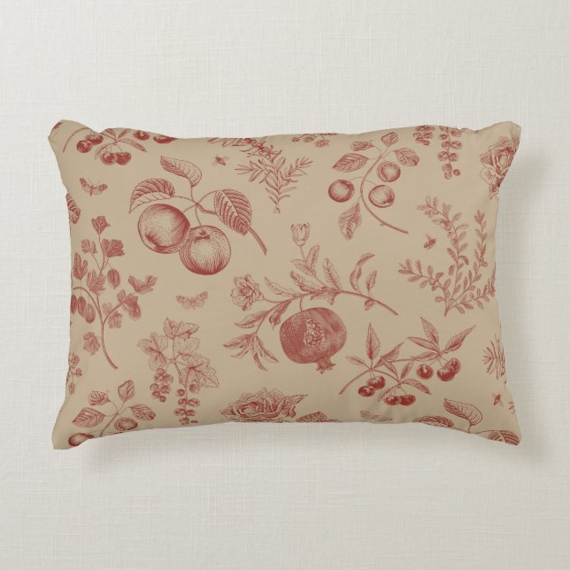 Fruit,  berry and flowers. Autumn seamless pattern Accent Pillow (Front)