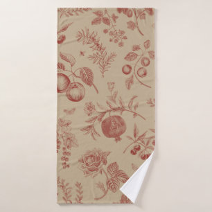 Fruit,  berry and flowers. Autumn seamless pattern Bath Towel