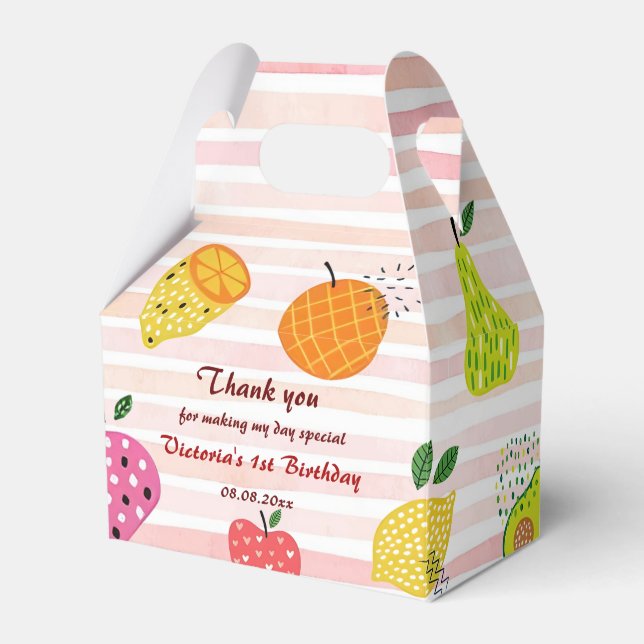 Fruit Birthday Party Great Fruit  Favor Box (Front Side)