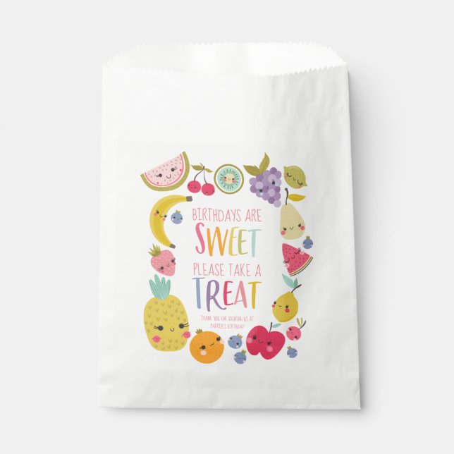 Fruit Birthdays Are Sweet Favour Favour Bag (Front)
