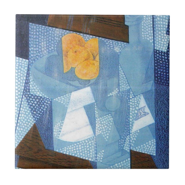 Fruit Bowl by Juan Gris, Vintage Cubism Still Life Tile (Front)