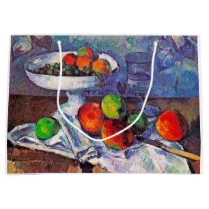 Fruit bowl, Glass and Apples, Cezanne Large Gift Bag