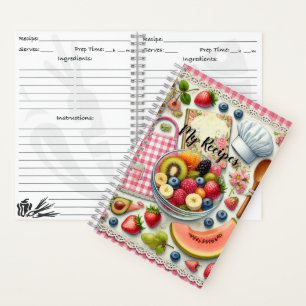 Fruit Bowl Surrounded by Kitchen Elements  Notebook