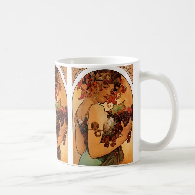 "Fruit" by Alphonse Mucha Mug (Right)