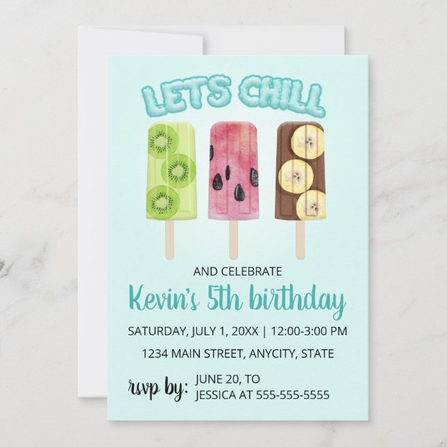 Fruit Chill Bars Anniversaire Fête Invitation (Devant)