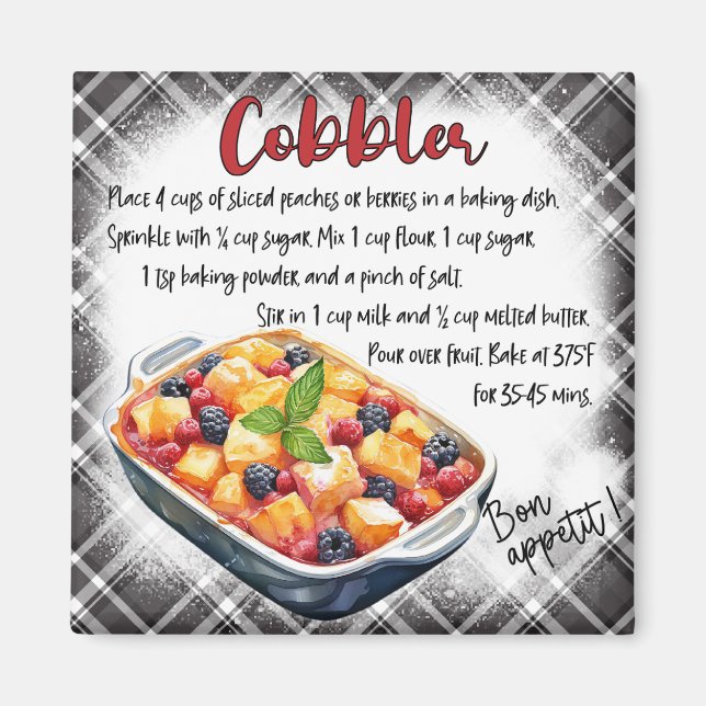 Fruit Cobbler Recipe Magnet (Front)
