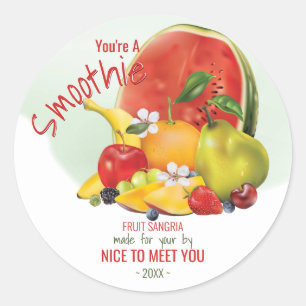 Fruit Cocktail   Friendship Hello Funny Classic Round Sticker