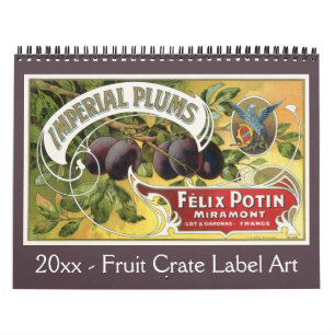 Fruit Crate Label Art Calendar