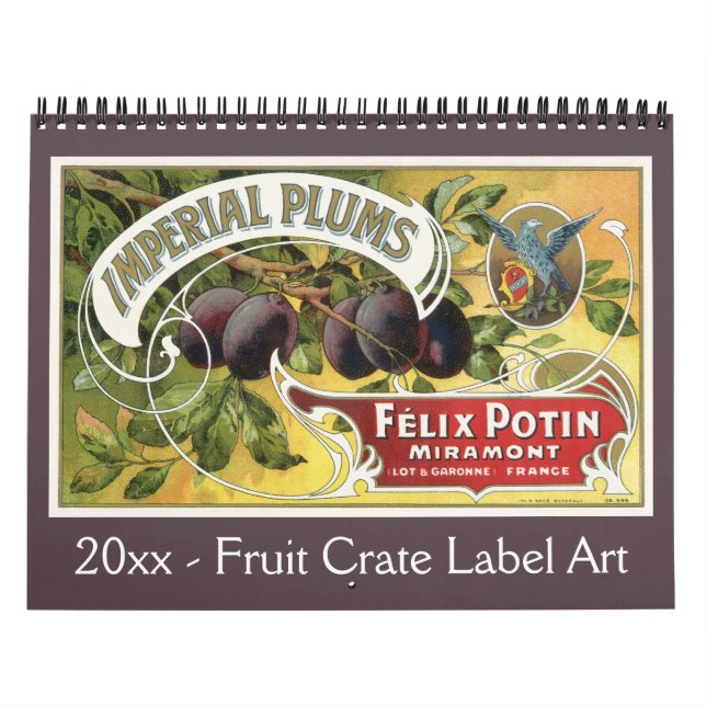 Fruit Crate Label Art Calendar (Cover)