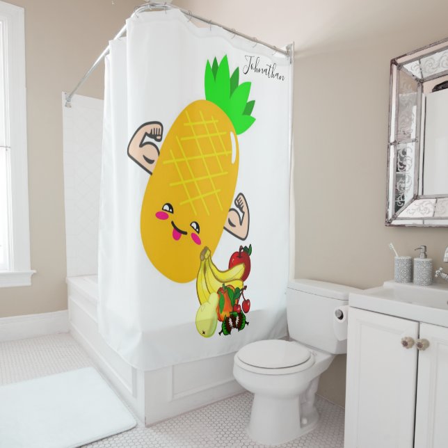 Fruit d'ananas au rideau de douche (En situation)