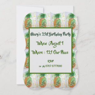 Fruit d'ananas vert Invitation 21e anniversaire