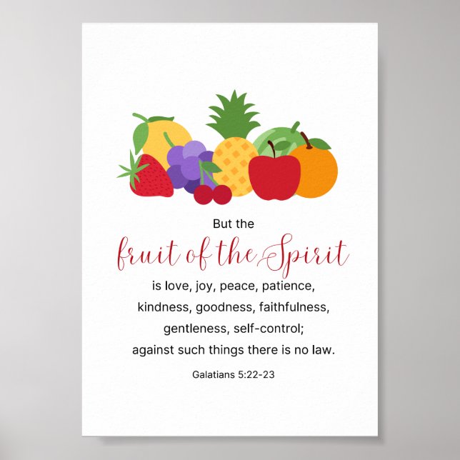 Fruit de l'Esprit Bible chrétienne Verse Poster (Devant)