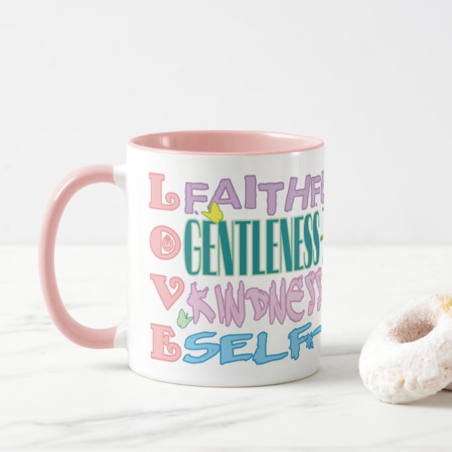 Fruit de l'Esprit Christian Coffee Mug (Avec donut)