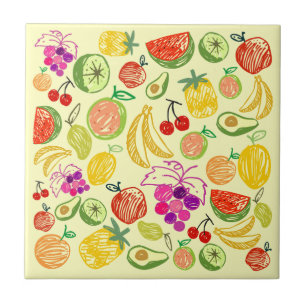 Fruit Doodle Pattern Tile